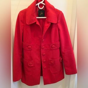 Red Pea Coat with Buttons - Jack by BB Dakota - Size M